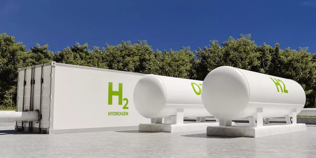 Hydrogen clean energy. 3D render.
