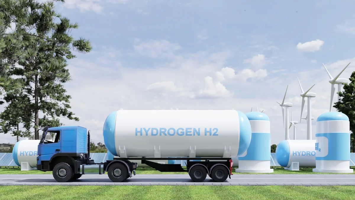Hydrogen gas transportation concept with truck gas tank trailer
