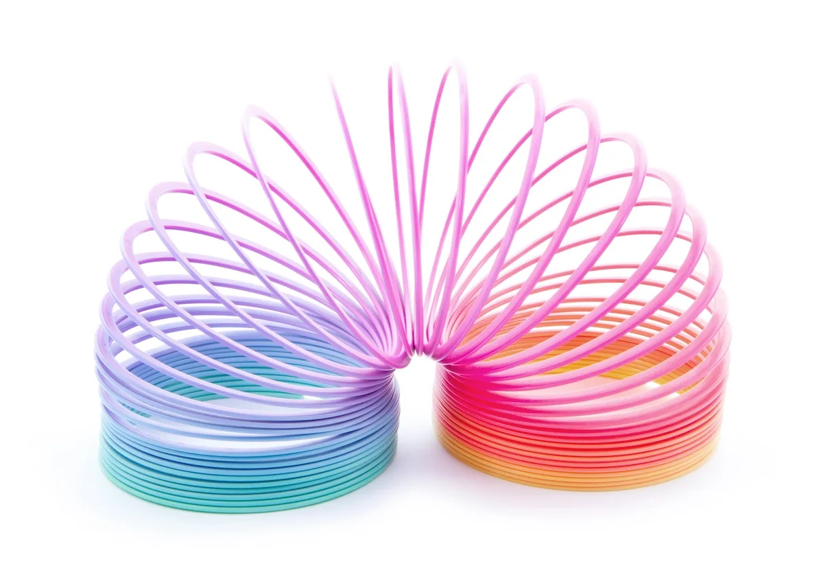 Rainbow plastic spiral